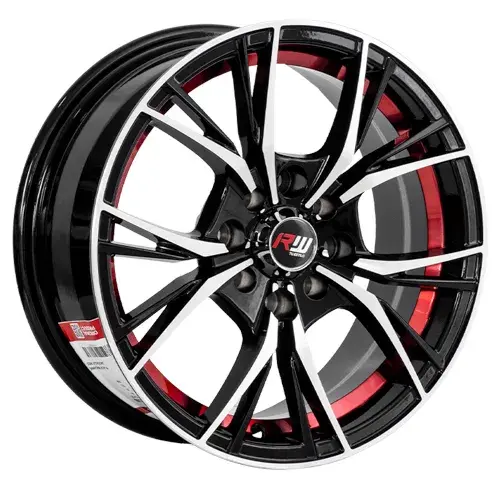 14X5.5 100X4 ET35 CB67.1 SMATE BLACK MACHINE/UNDERCUT RED - 1