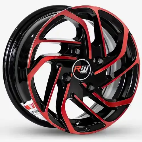 13x5.5 114.3X4 ET25 CB73.1 BLACK/MACHINE RED - 1