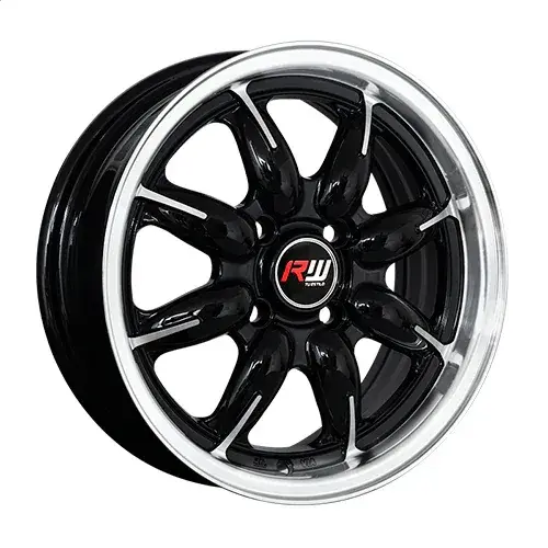 13X5.5 100x4 ET35 CB73.1 BLACK MACHINE/LIP POLISH - 1