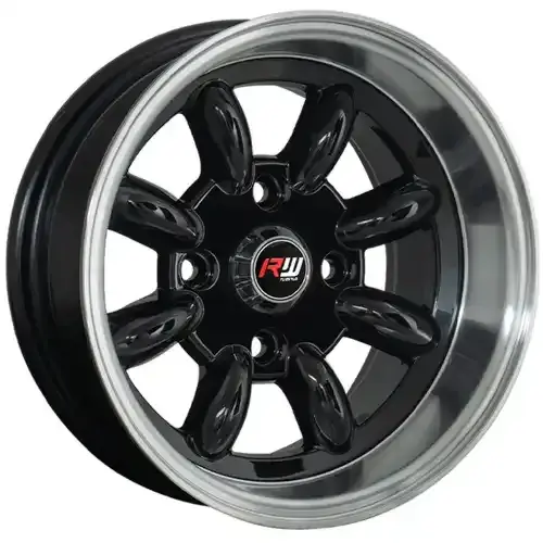 13X7 100/114.3X8 ET-7 CB73.1 BLACK/LIP POLISH - 1