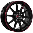14X6 100/114.3X8 ET35 CB73.1 BLACK/LINE RED
