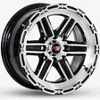 13x6 100/114.3X8 ET15 CB73.1 BLACK MACHINE/RIVET