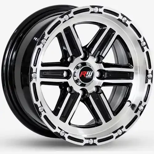 13x6 100/114.3X8 ET15 CB73.1 BLACK MACHINE/RIVET - 1