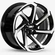 14X7 100/114.3X8 ET0 CB73.1 BLACK MACHINE/UNDERCUT