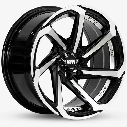 14X7 100/114.3X8 ET0 CB73.1 BLACK MACHINE/UNDERCUT - 1
