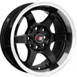 14X7 100/114.3X8 ET0 CB73.1 BLACK/LIP POLISH