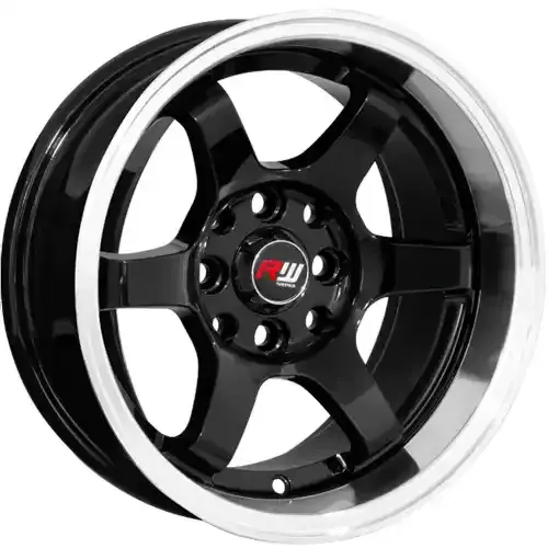 14X7 100/114.3X8 ET0 CB73.1 BLACK/LIP POLISH - 1