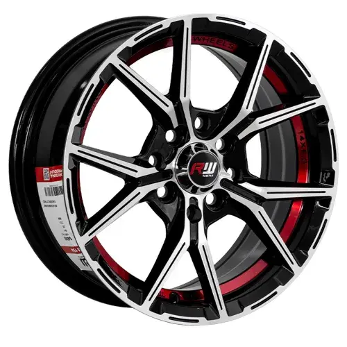 14X6 100/114.3X8 ET35 CB73.1 BLACK MACHINE/UNDERCUT RED - 1