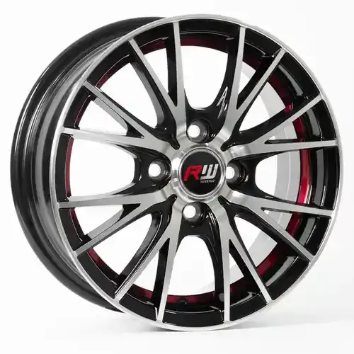 14X5.5 100X4 ET43 CB73.1 BLACK MACHINE/UNDERCUT RED - 1