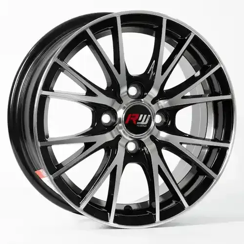 14X5.5 100X4 ET43 CB73.1 BLACK MACHINE/UNDERCUT RED - 1
