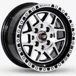 13X6 100/114.3X8 ET15 CB73.1 BLACK MACHINE/RING POLISH/RIVET
