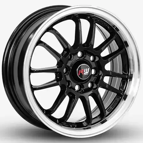 14X5.5 100/114.3x8 ET35 CB73.1 BLACK/LIP POLISH - 1