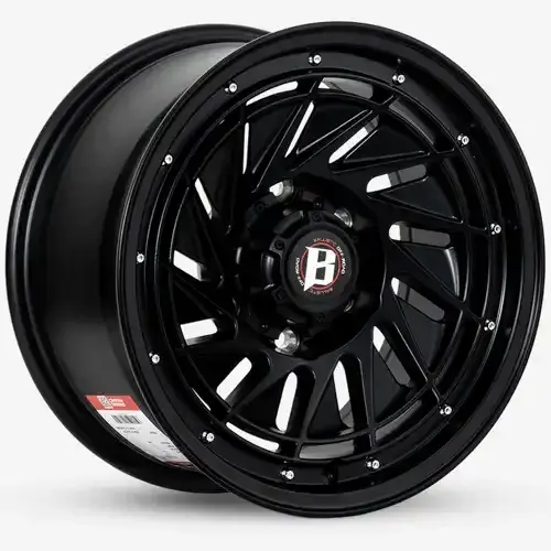 16X8 139.7X6 ET-5 CB110.5 SMATE BLACK/LIP BLACK/RIVET - 1