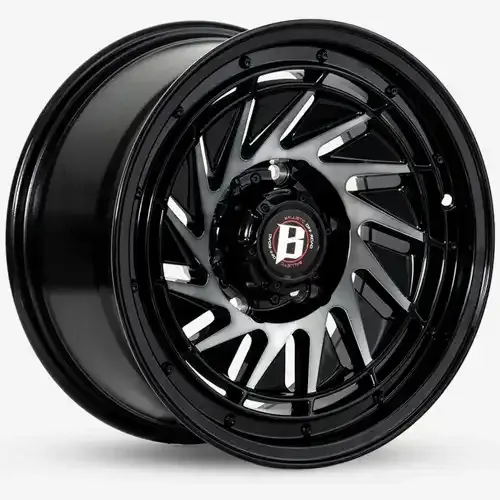 16X8 139.7X6 ET-5 CB110.5 SMATE BLACK/LIP BLACK/RIVET - 1