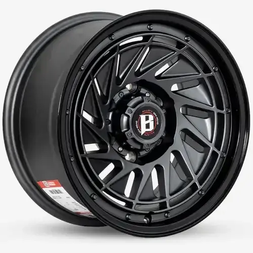 16X8 139.7X6 ET-5 CB110.5 SMATE BLACK/LIP BLACK/RIVET - 1