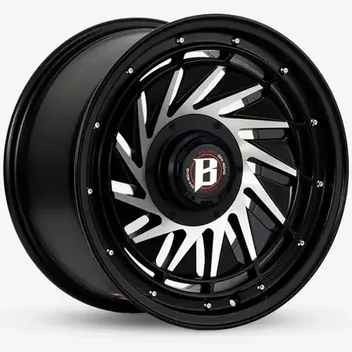 16X8 139.7X6 ET-5 CB110.5 SMATE BLACK/LIP BLACK/RIVET - 1