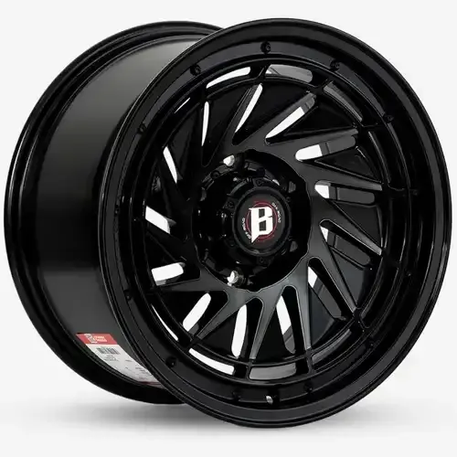 16X8 139.7X6 ET-5 CB110.5 SMATE BLACK/LIP BLACK/RIVET - 1