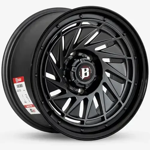 16X8 139.7X6 ET-5 CB110.5 SMATE BLACK/LIP BLACK/RIVET - 1