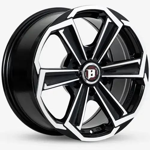 17X7.5 130X6 ET20 CB74.6 BLACK MACHINE - 1