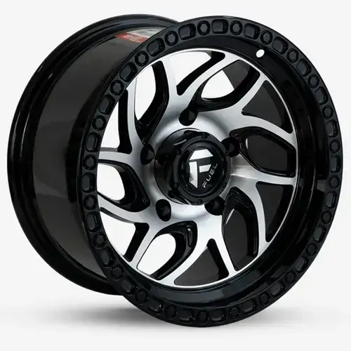 15X8 139.7X5 ET-12 CB110.5 BLACK MACHINE/RING BLACK - 1