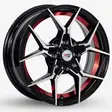 14X5.5 100/114.3X8 ET35 CB73.1 BLACK MACHINE/UNDERCUT RED