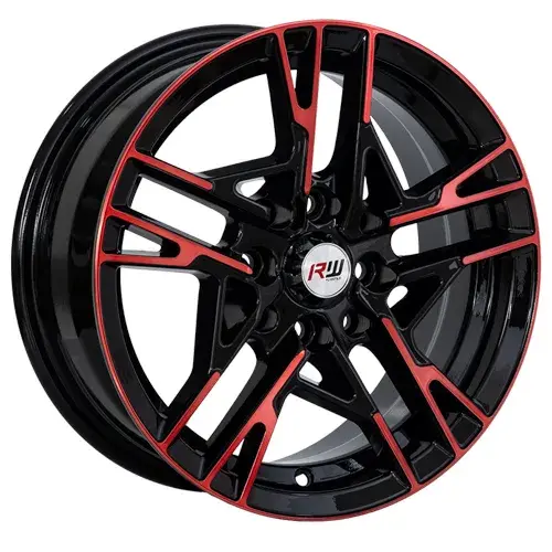 14X6 100/114.3X8 ET35 CB73.1 BLACK/MACHINE RED - 1
