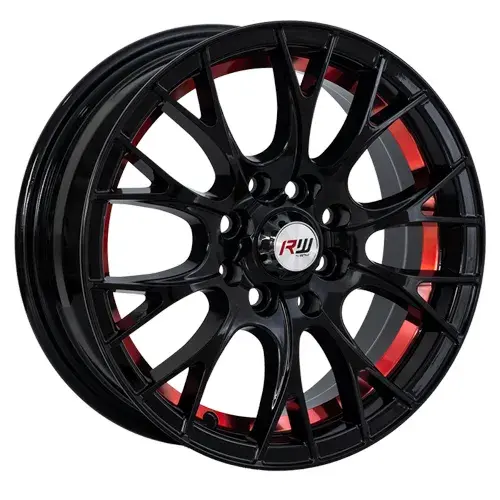 14X5.5 100/114.3X8 ET35 CB73.1 BLACK MACHINE/UNDERCUT RED - 1
