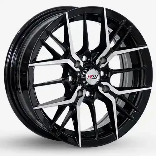 14X5.5 100/114.3X8 ET35 CB73.1 BLACK MACHINE/UNDERCUT RED - 1