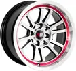 14X7 100/114.3X8 ET-10 CB73.1 BLACK MACHINE/UNDERCUT RED/LIP POLISH