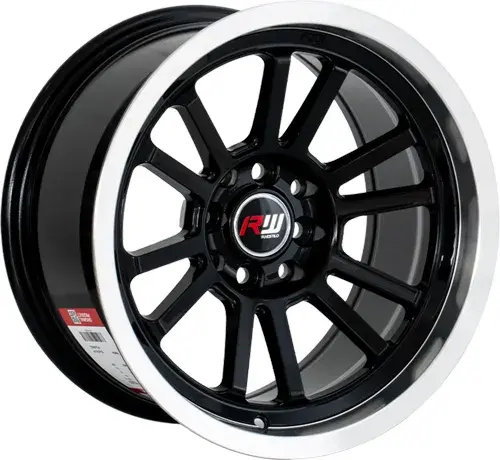 14X7 100/114.3X8 ET-10 CB73.1 BLACK MACHINE/UNDERCUT RED/LIP POLISH - 1