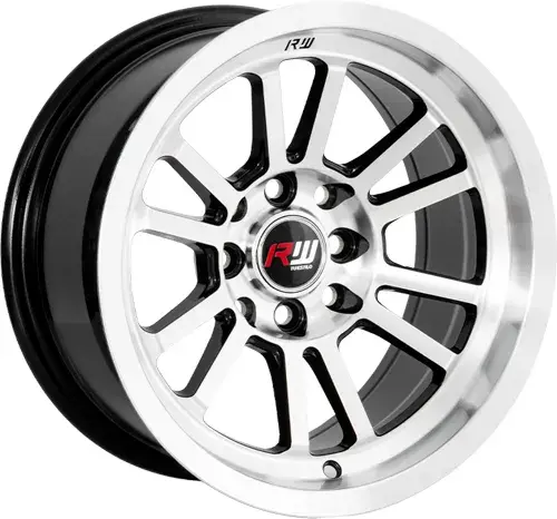 14X7 100/114.3X8 ET-10 CB73.1 BLACK MACHINE/UNDERCUT RED/LIP POLISH - 1
