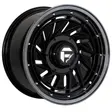 16X8 130/139.7X12 ET-5 CB100.1 BLACK/LIP POLISH BLACK/RIVET