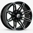 17X9 139.7X6 ET0 CB110.5 BLACK MACHINE