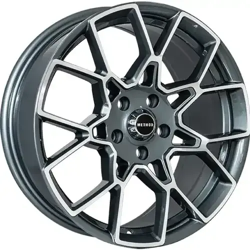 18X8 114.3X5 ET33 CB73.1 DARK GUN METAL MACHINE - 1