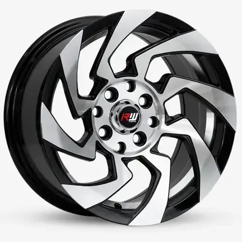 14X7 100/114.3X8 ET5 CB73.1 BLACK MACHINE/UNDERCUT - 1