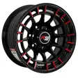 16X8 139.7X6 ET0 CB110.5 BLACK/RING MACHINE RED