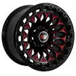 17X9 139.7X6 ET-12 CB110.5 BLACK/MILLING RED