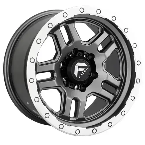 17X9 139.7X6 ET-12 CB110.5 SMATE GUN METAL/RING SMATE POLISH/RIVET - 1