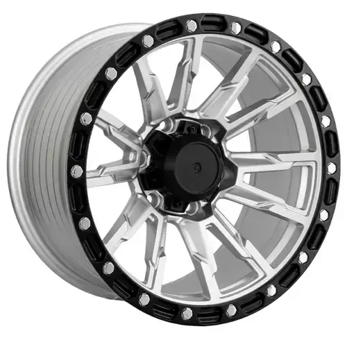 17X9 139.7X6 ET0 CB110.5 SMATE SILVER/RING SMATE BLACK/RIVET - 1