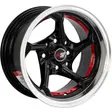 13X7 100/114.3X8 ET-5 CB73.1 BLACK/UNDERCUT RED/LIP POLISH