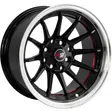 14X7 100/114.3X8 ET-7 CB73.1 BLACK/UNDERCUT RED/LIP POLISH