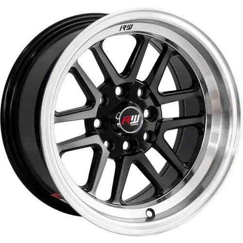 14X7 100/114.3X8 ET-5 CB73.1 BLACK MACHINE/LIP POLISH - 1
