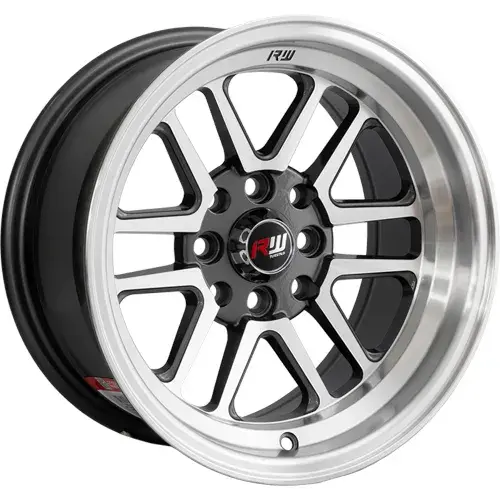 14X7 100/114.3X8 ET-5 CB73.1 BLACK MACHINE/LIP POLISH - 1