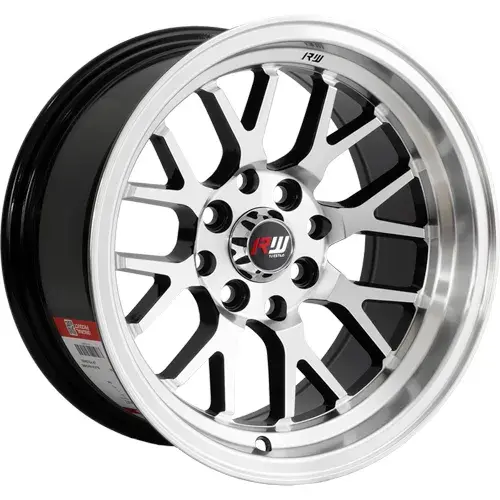 14X7 100/114.3X8 ET-5 CB73.1 BLACK MACHINE/LIP POLISH - 1