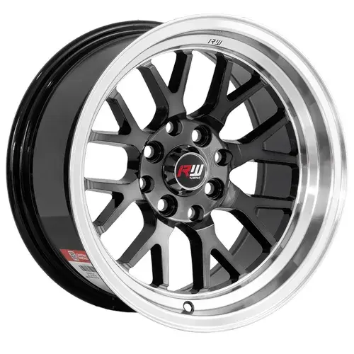 14X7 100/114.3X8 ET-5 CB73.1 BLACK MACHINE/LIP POLISH - 1