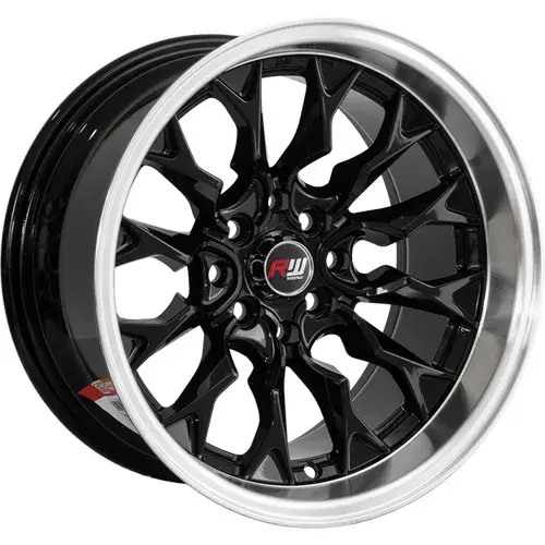 15X8 100/114.3X8 ET-10 CB73.1 BLACK/MILLING RED/LIP POLISH - 1