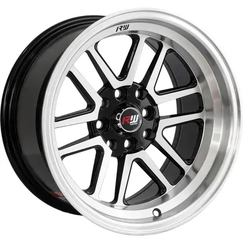 14X7 100/114.3X8 ET-5 CB73.1 BLACK MACHINE/LIP POLISH - 1