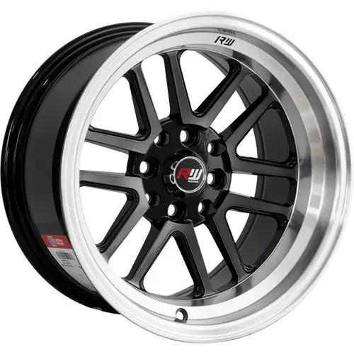 14X7 100/114.3X8 ET-5 CB73.1 BLACK MACHINE/LIP POLISH - 1