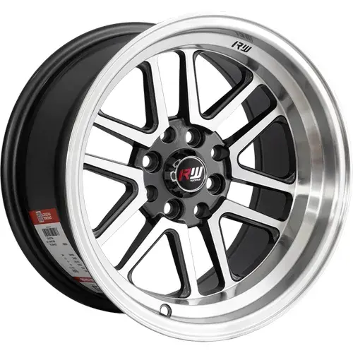 14X7 100/114.3X8 ET-5 CB73.1 BLACK MACHINE/LIP POLISH - 1