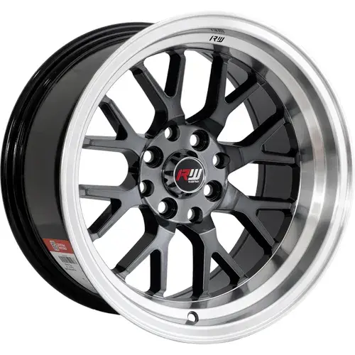14X7 100/114.3X8 ET-5 CB73.1 BLACK MACHINE/LIP POLISH - 1